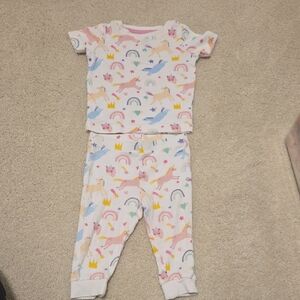 George Baby  Pajama Set with Unicorns and Rainbows